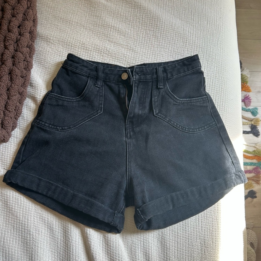Princess Polly Black Denim Women's Shorts
